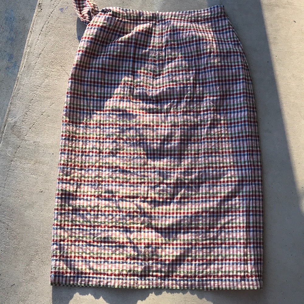 Madewell Sarong Midi Skirt in Rainbow Gingham Sz 6 - Picture 6 of 8